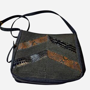 No-brand Women's Black and Brown Crossbody Bag